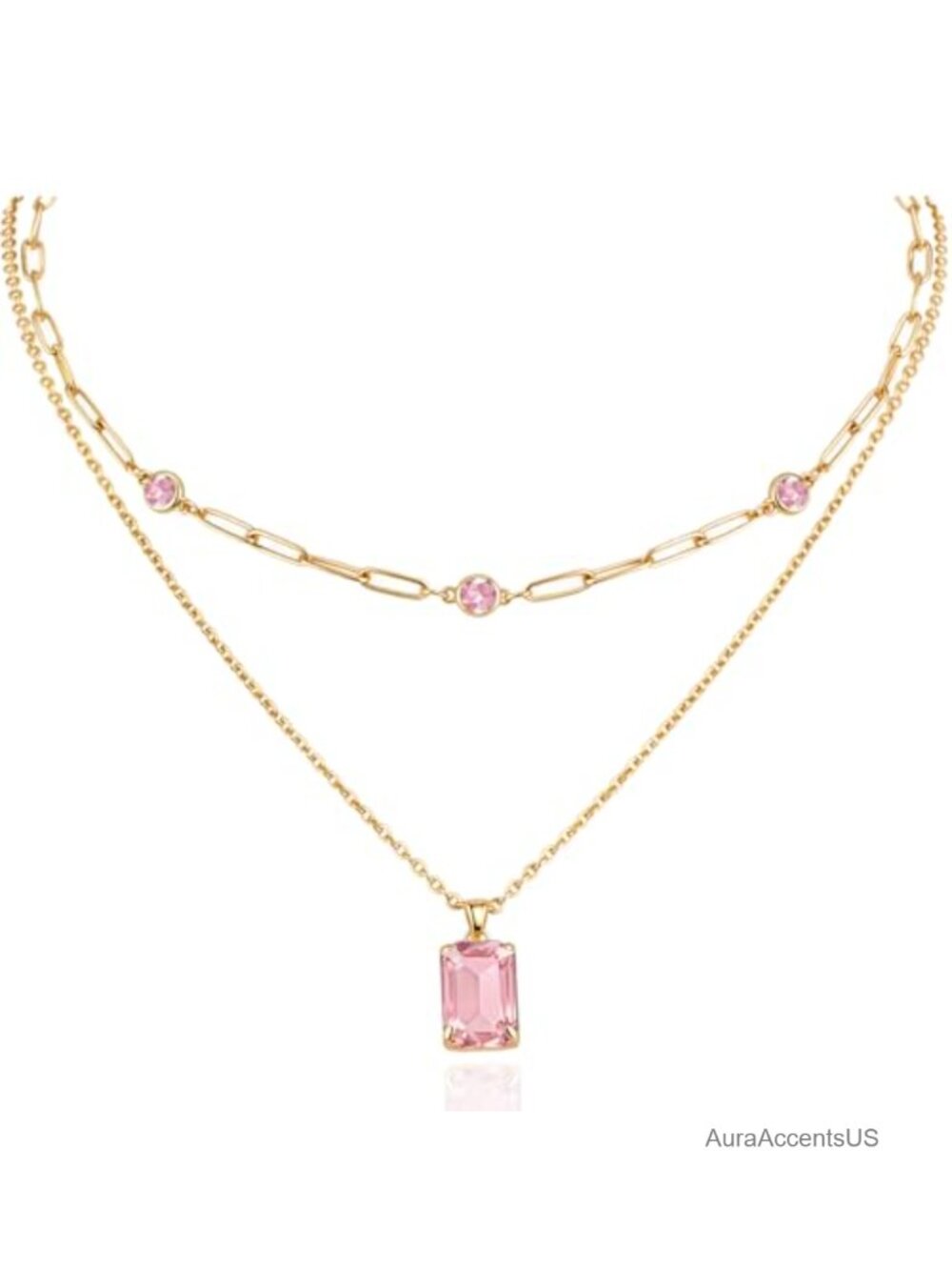 14k Gold Plated Rhinestone Choker Necklace for Women Party Prom Jewelry